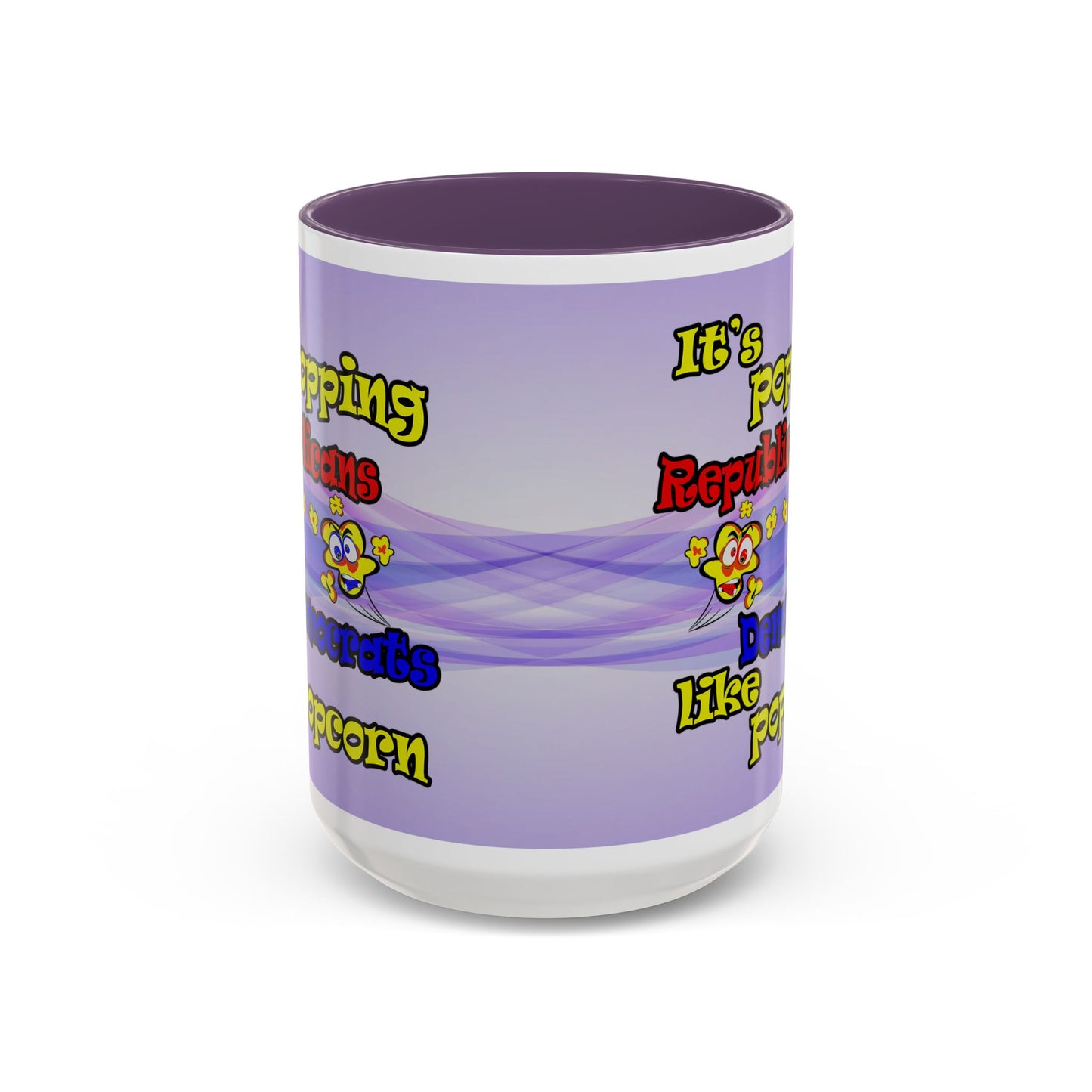 popping like popcorn - Accent Mug (light blue-pink wave)