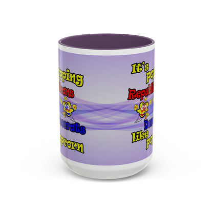 popping like popcorn - Accent Mug (light blue-pink wave)