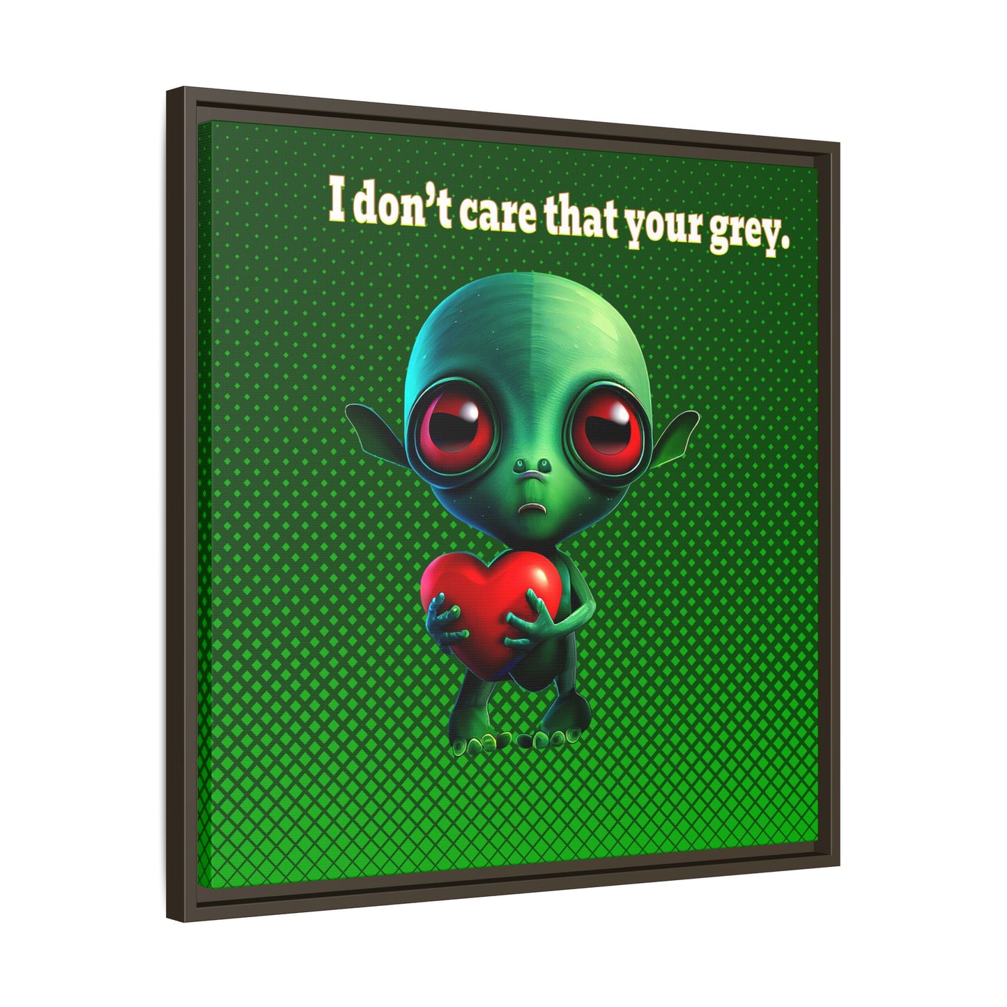 I don't care that your grey - framed canvas art (logo green)