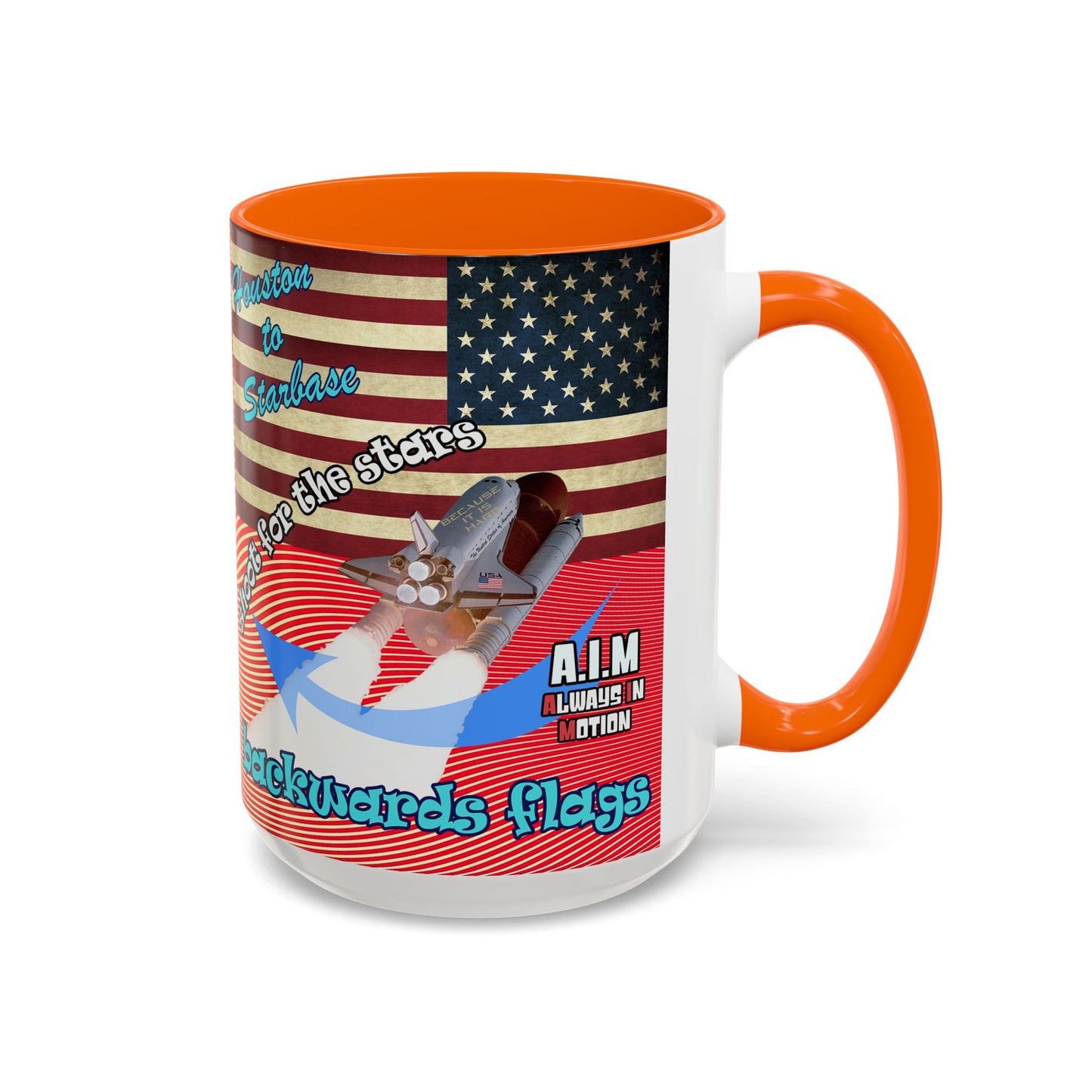 shoot for the stars - Accent Mug (yellow-orange wave)