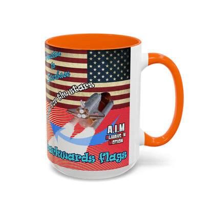 shoot for the stars - Accent Mug (yellow-orange wave)