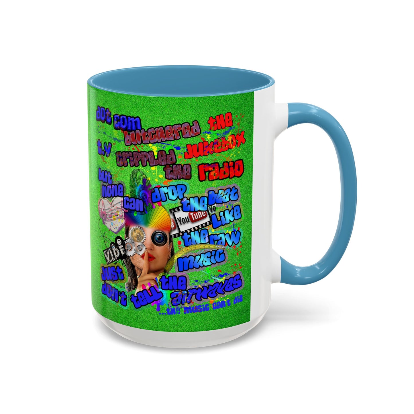 drop the beat - Accent Mug (green turf)