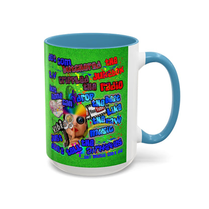 drop the beat - Accent Mug (green turf)