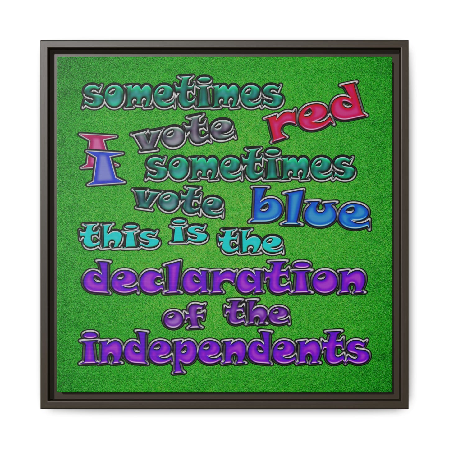 declaration of the independents - framed canvas art (green turf)