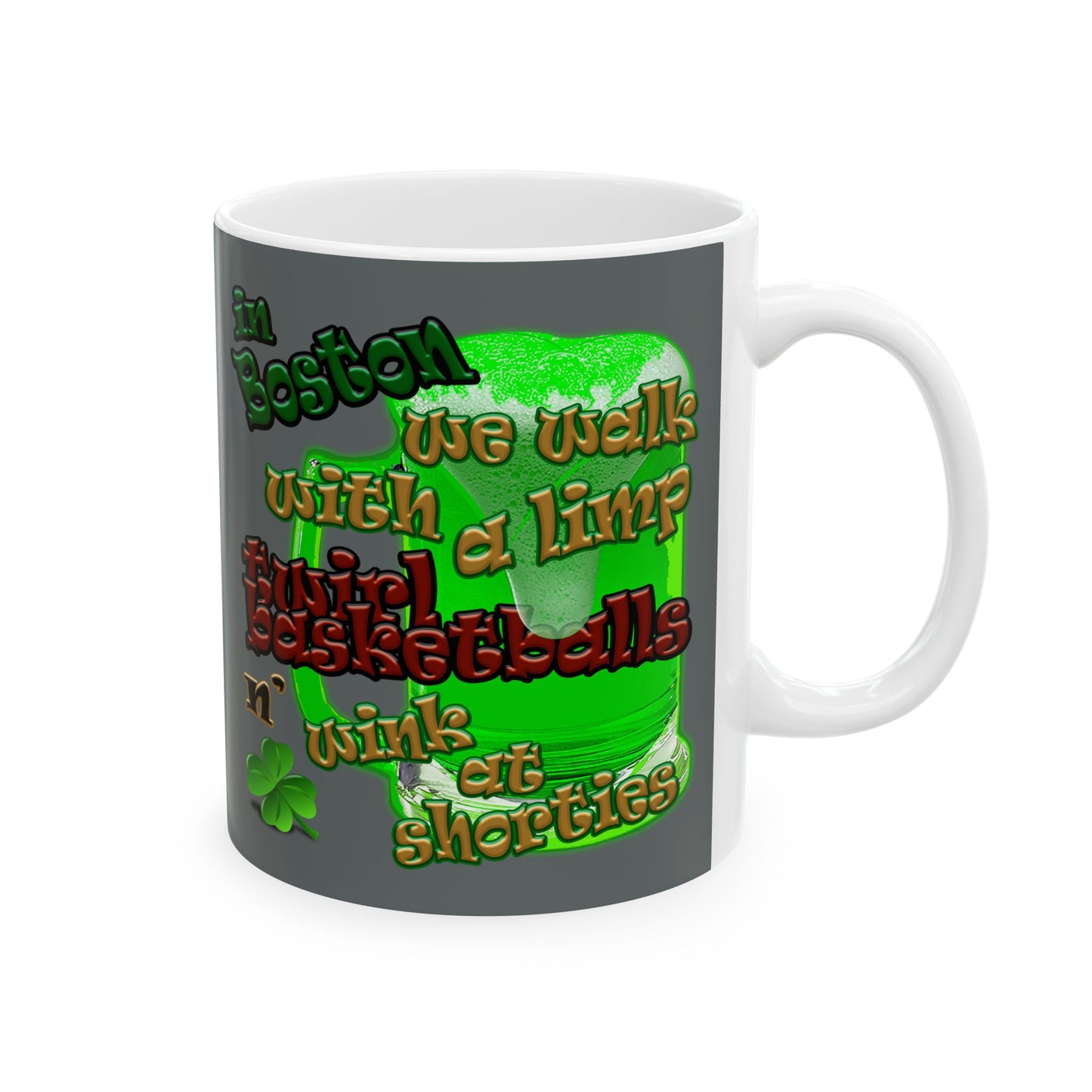 celtics logo - White Mug (dark grey)
