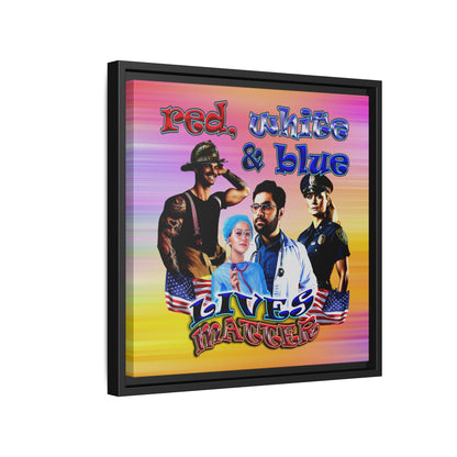 rw&b lives matter - framed canvas art (color blur)