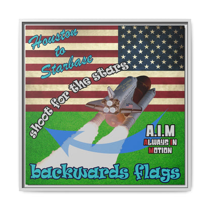 shoot for the stars - framed canvas art (green turf)