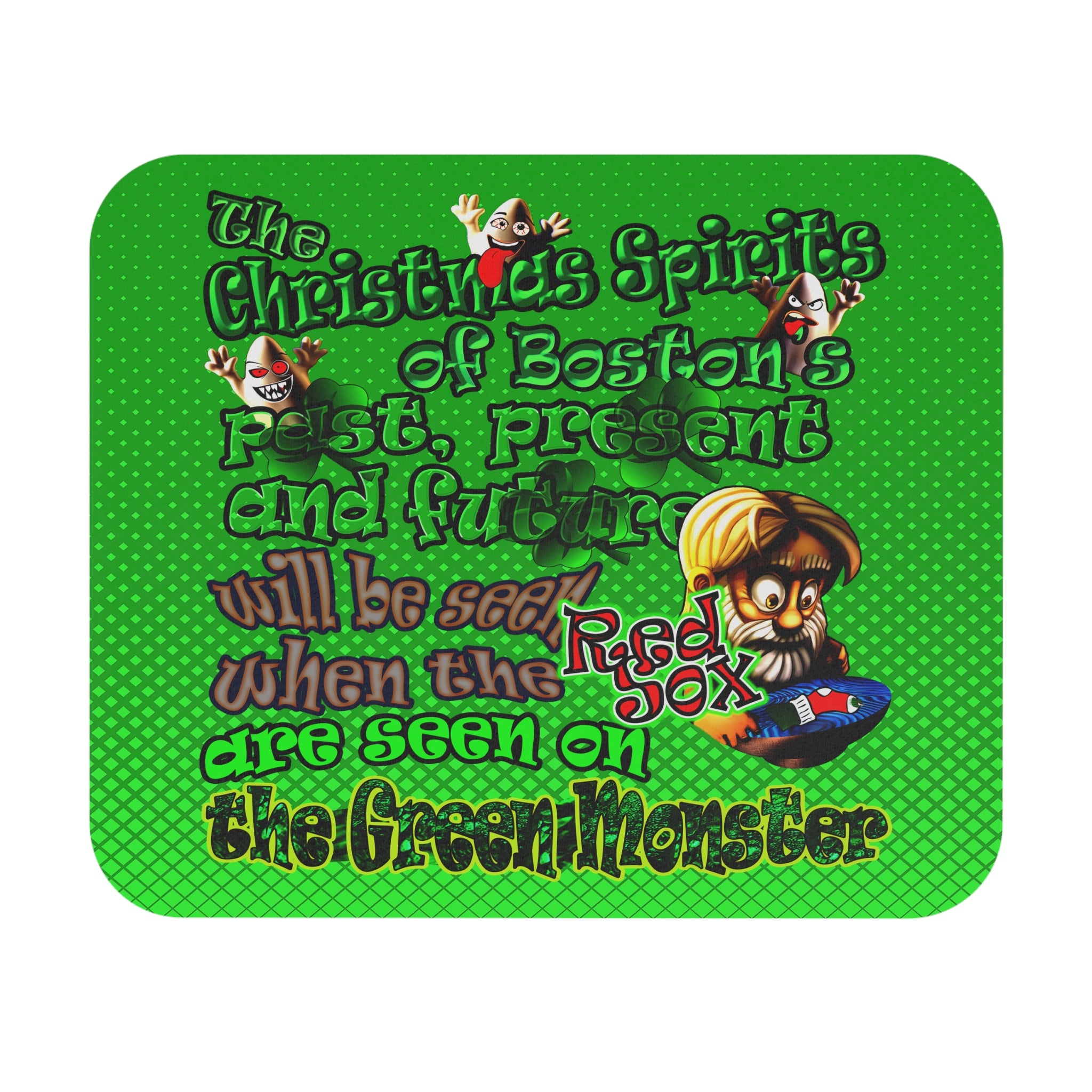 christmas spirits of boston - Mouse Pad (Rectangle) (logo green)