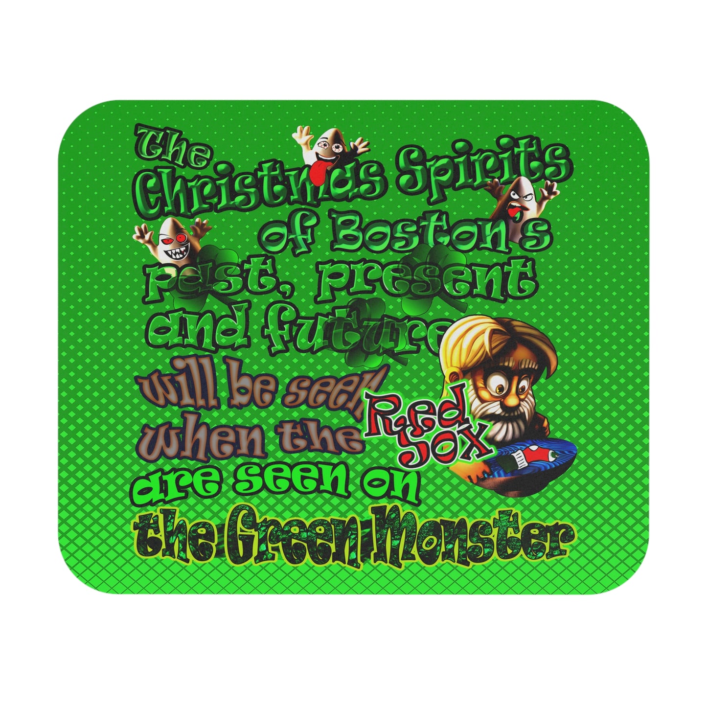 christmas spirits of boston - Mouse Pad (Rectangle) (logo green)