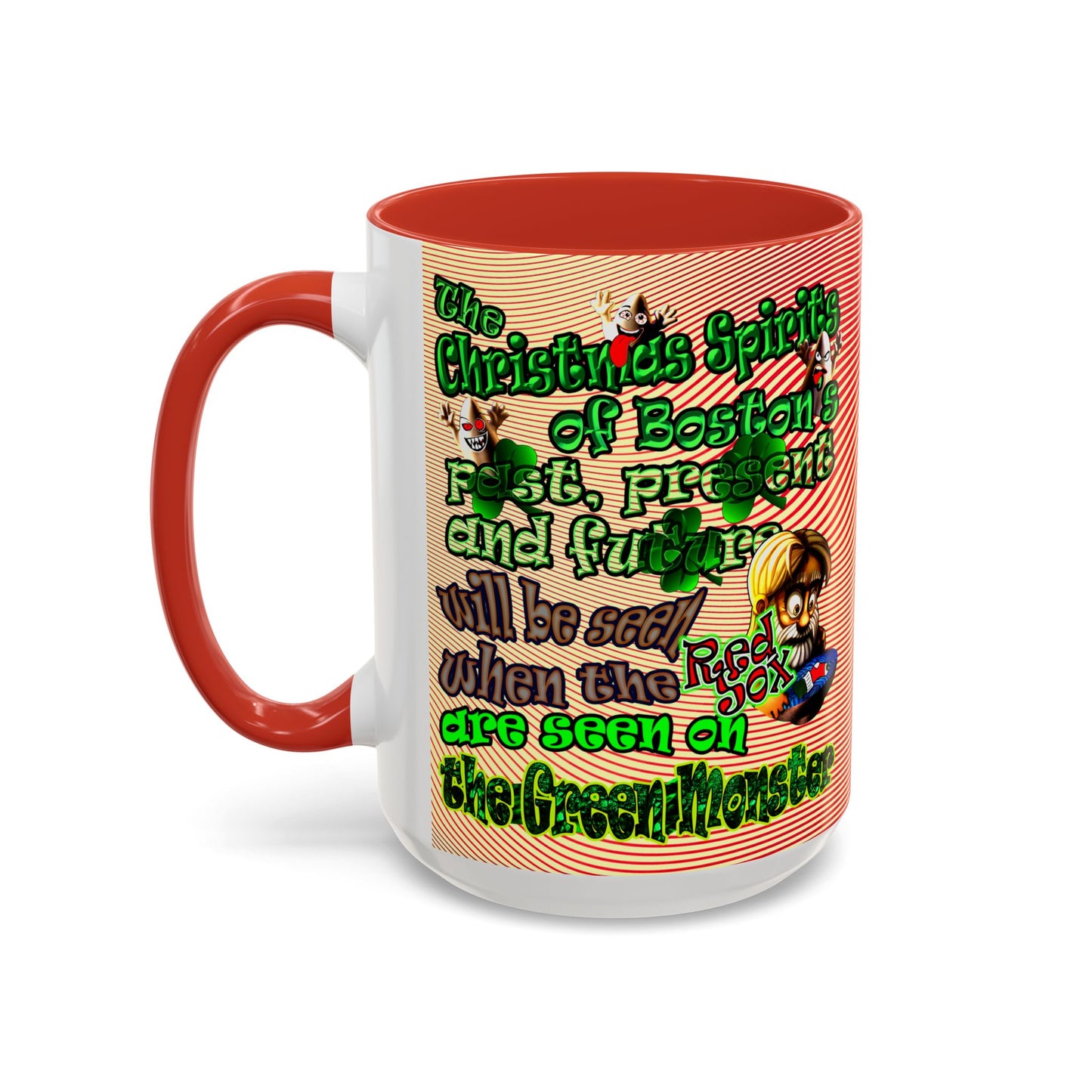christmas spirits of boston - Accent Mug (yellow-orange wave)