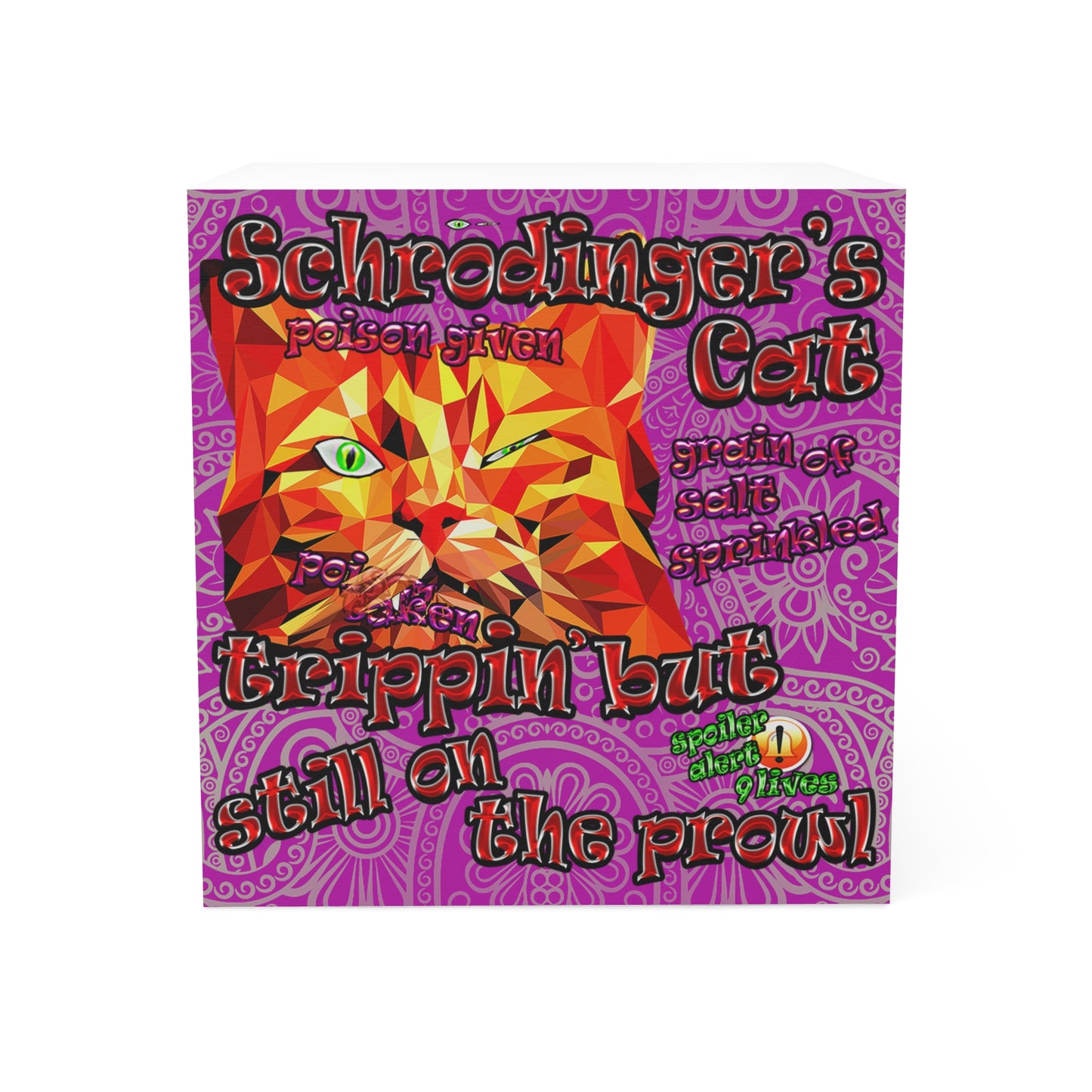schrodinger's cat - note cube (pink swirl)