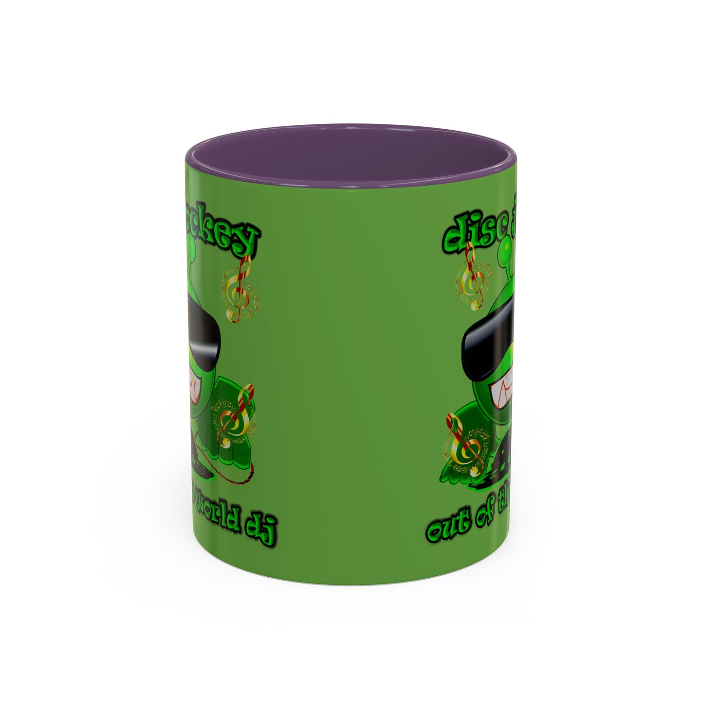 disc jockey - Accent Mug (green)