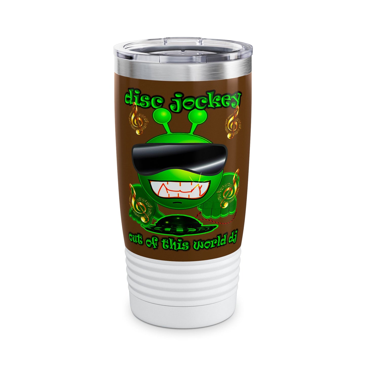 disc jockey - Ringneck Tumbler, 20oz (brown)