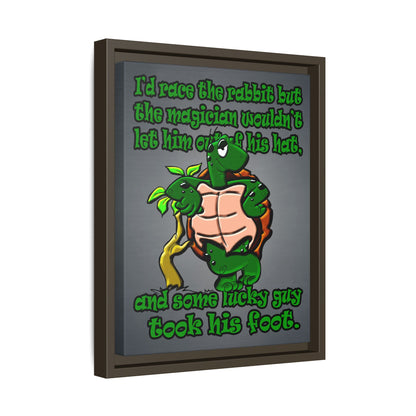 turtle race - framed canvas art (grey-light grey)