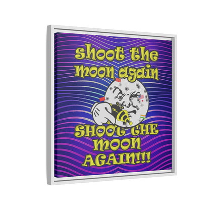 shoot the moon again - framed canvas art (purple wave)