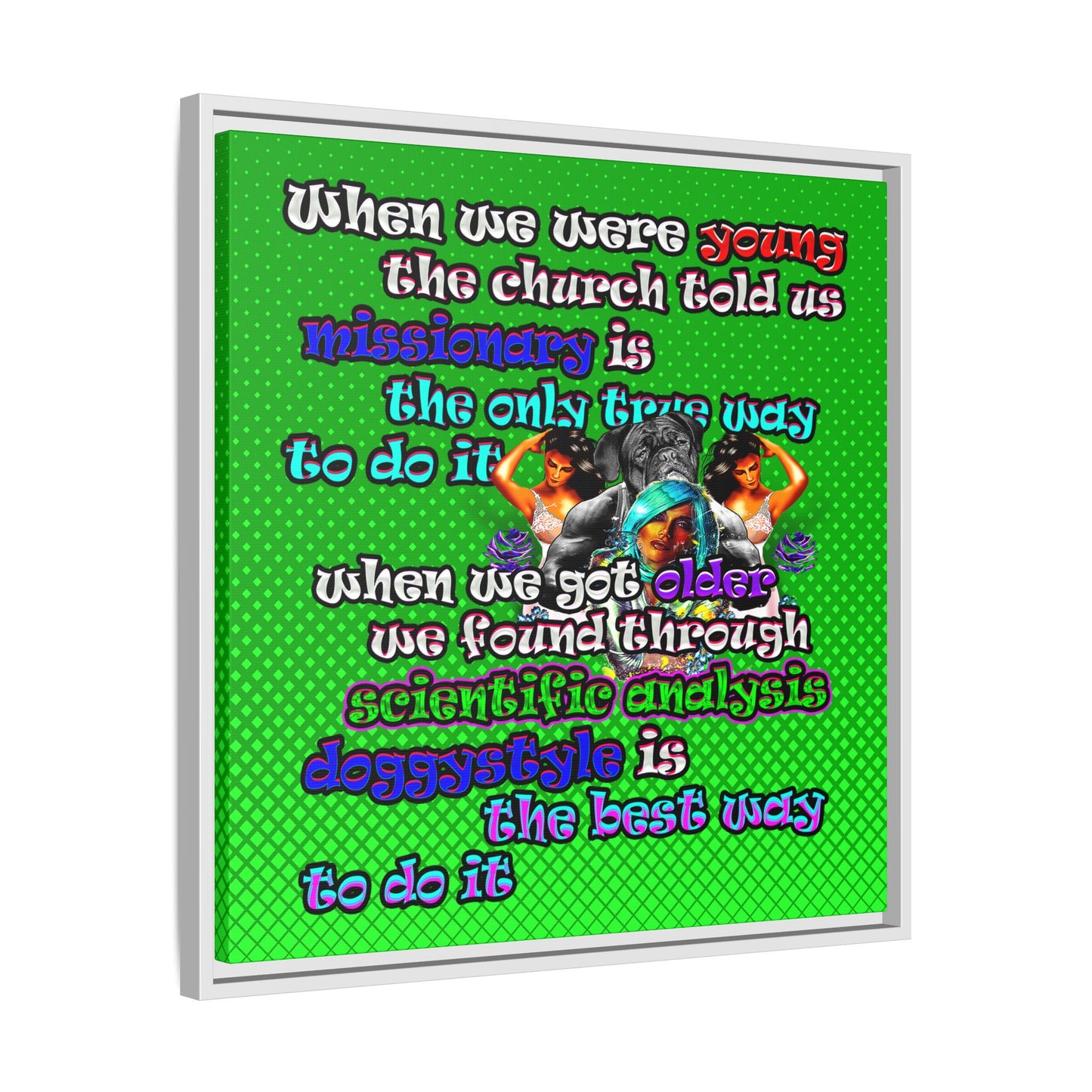doggystyle - framed canvas art (logo green)