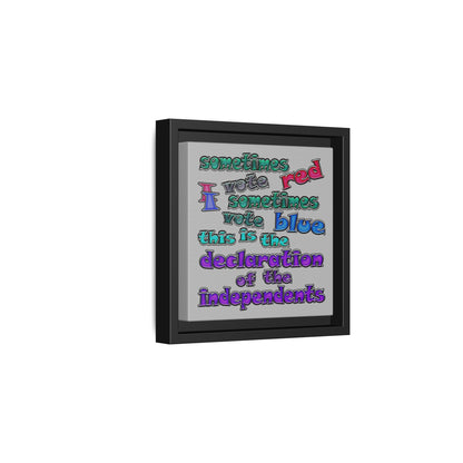 declaration of the independents - framed canvas art (light grey)