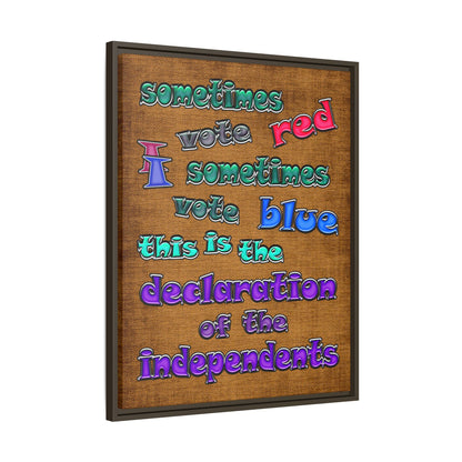 declaration of the independents - framed canvas art (brown papyrus)