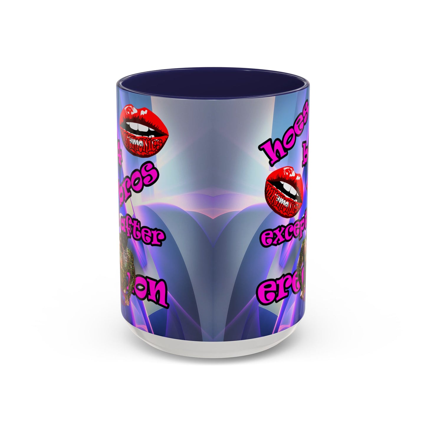 hoes b4 bros - Accent Mug (grey-pink wave)