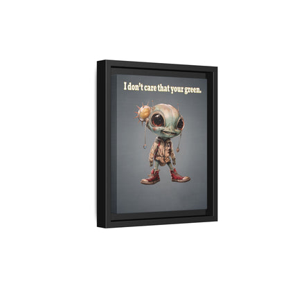 I don't care that your green - framed canvas art (grey-light grey)