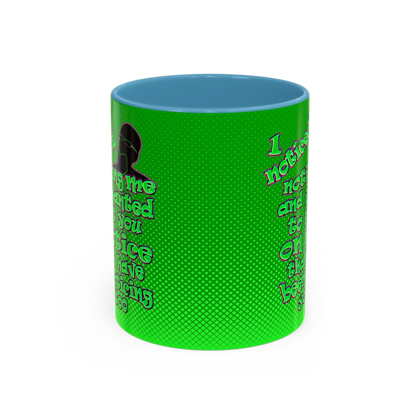 noticed you noticing - Accent Mug (logo green)