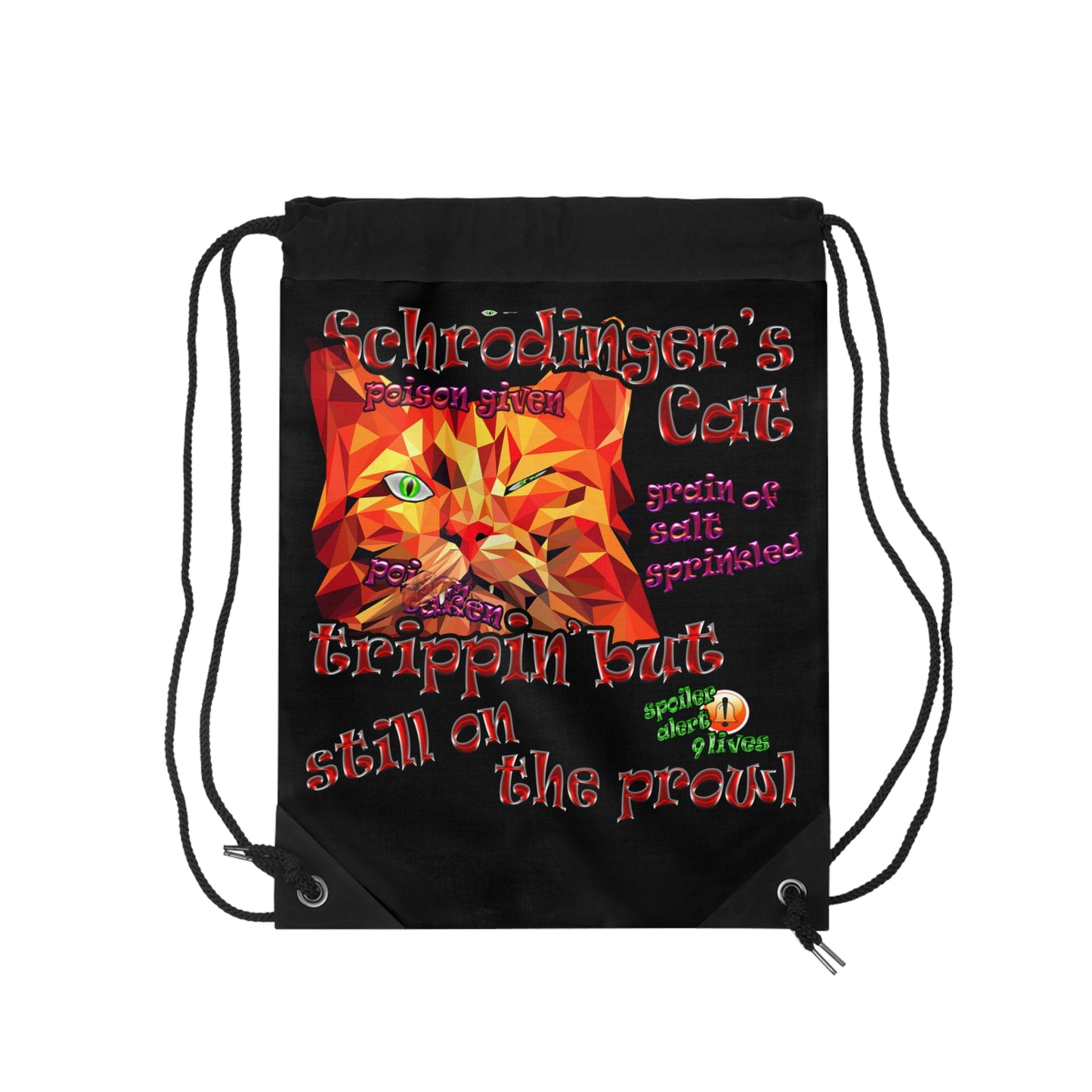 schrodinger's cat - Drawstring Bag (black)
