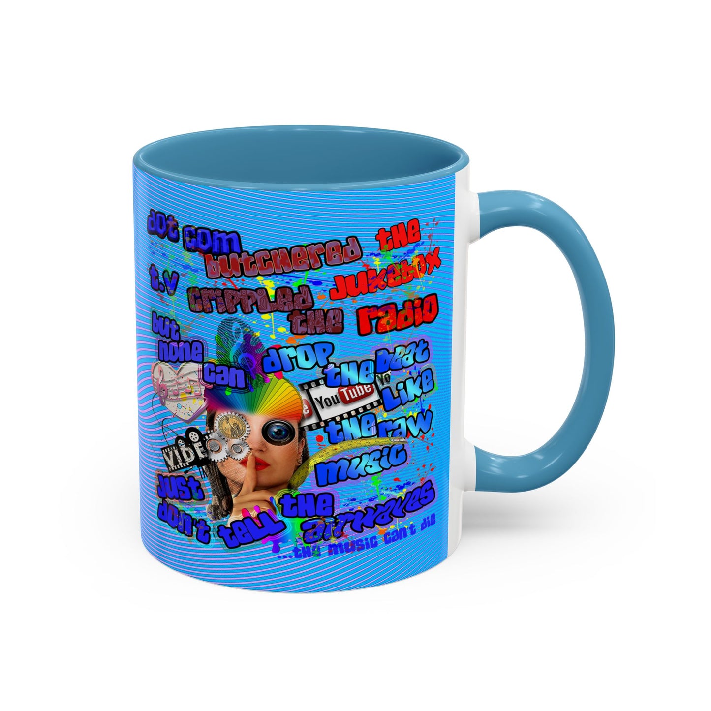 drop the beat - Accent Mug (light blue-purple wave)