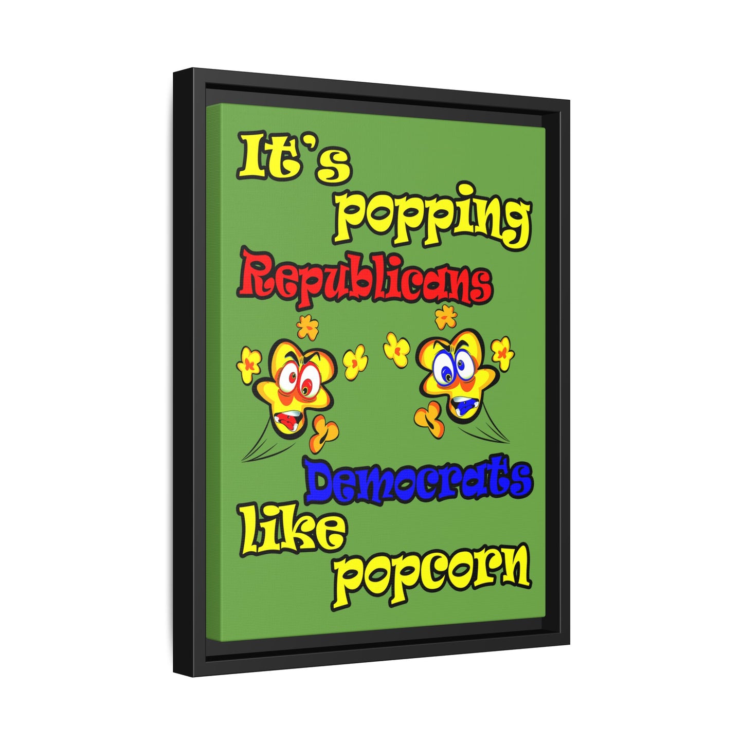 popping like popcorn - framed canvas art (green)