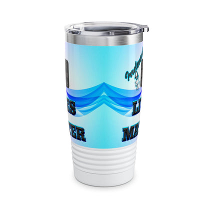 irrelevant - Ringneck Tumbler, 20oz (light blue-pink wave)