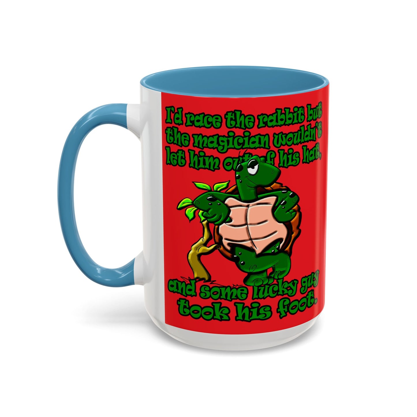 turtle race - Accent Mug (red)