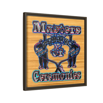 em cee squared - framed canvas art (butterscotch wood finish)