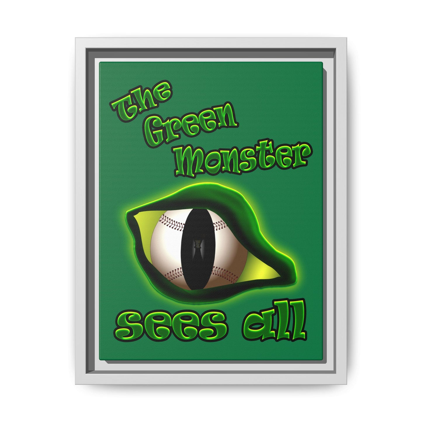 green monster - framed canvas art (dark green)
