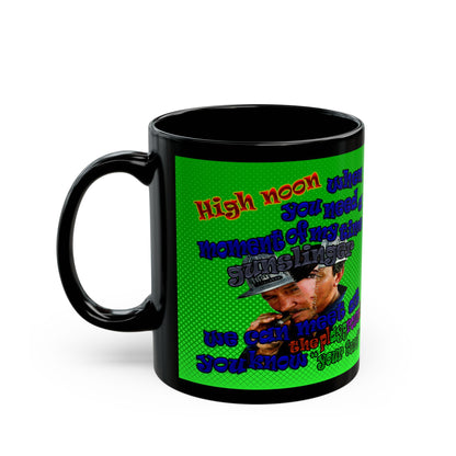 high noon - Black Mug (logo green)