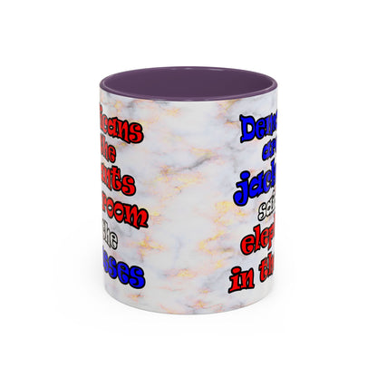 donkeys and elephants - Accent Mug (white marble)