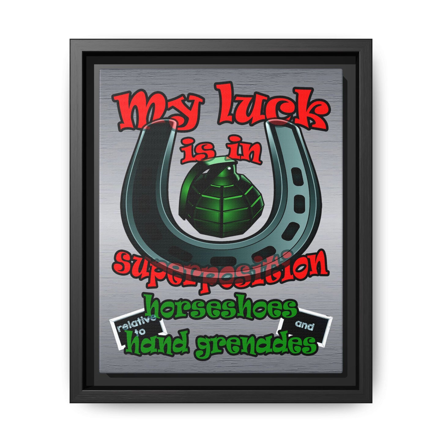 my luck - framed canvas art (brushed nickel)