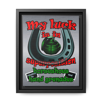 my luck - framed canvas art (brushed nickel)