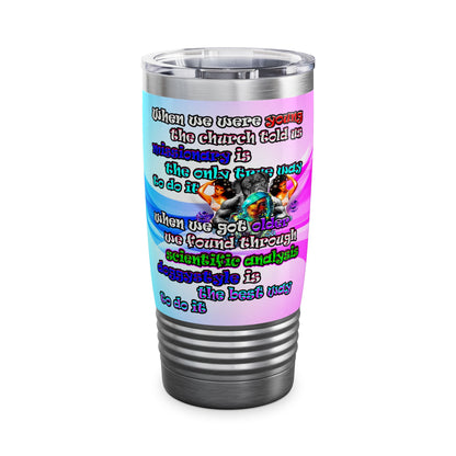 doggystyle - Ringneck Tumbler, 20oz (light blue-pink wave)