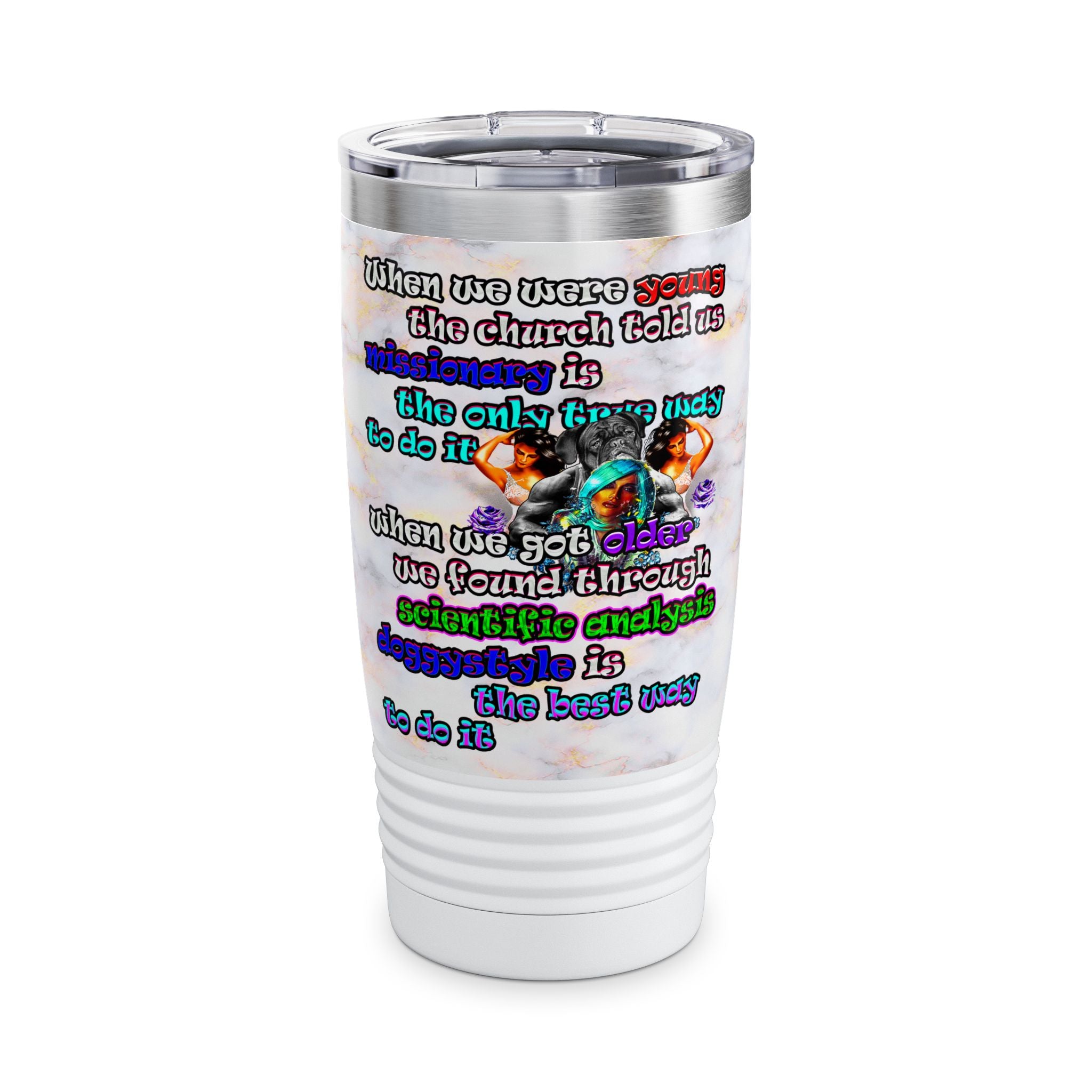 doggystyle - Ringneck Tumbler, 20oz (white marble)