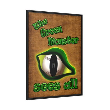 green monster - framed canvas art (brown papyrus)