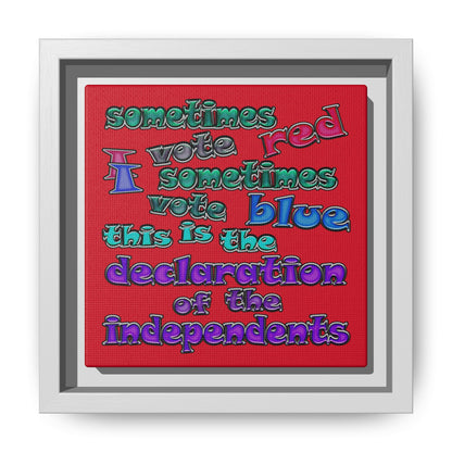 declaration of the independents - framed canvas art (dark red)