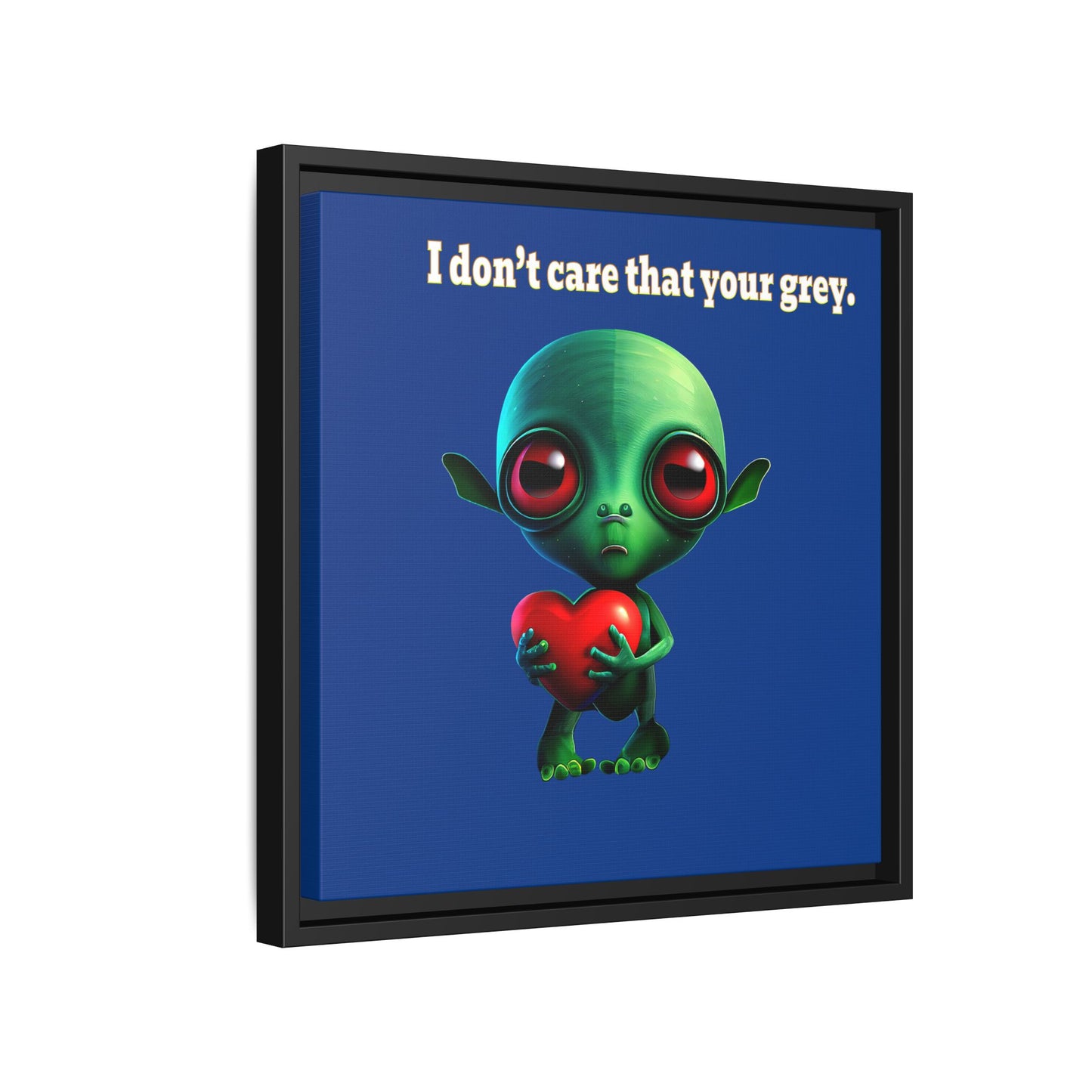 I don't care that your grey - framed canvas art (dark blue)