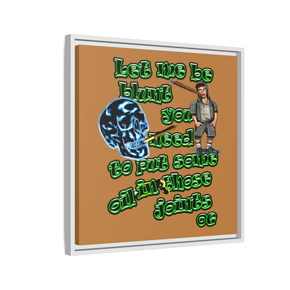 og - framed canvas art (light brown)