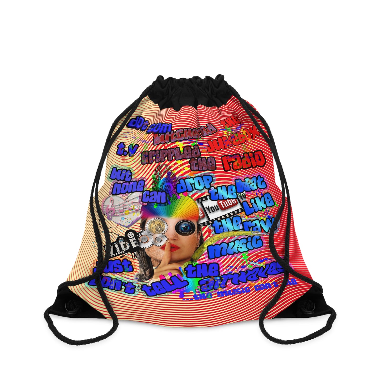drop the beat - Drawstring Bag (yellow-orange wave)
