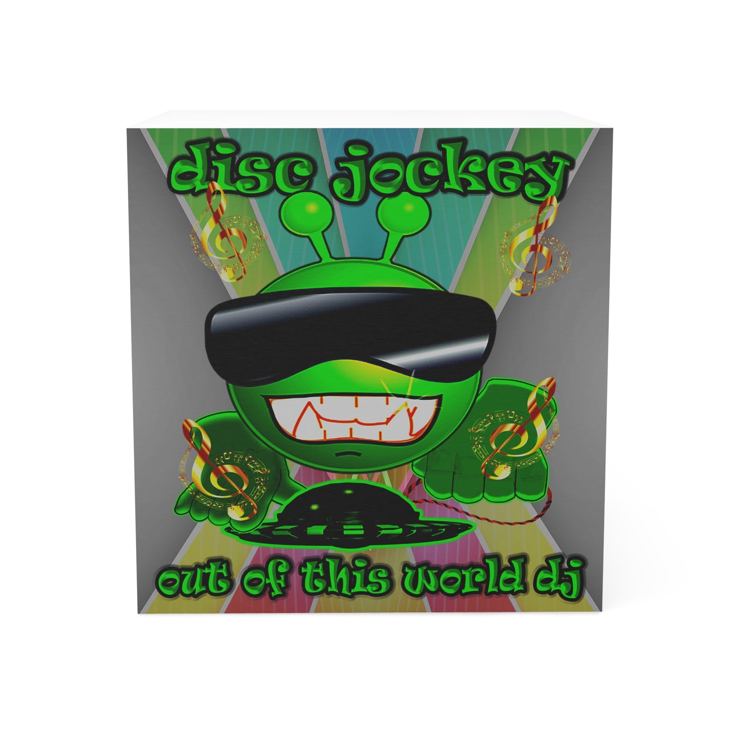disc jockey - note cube (rainbow split)