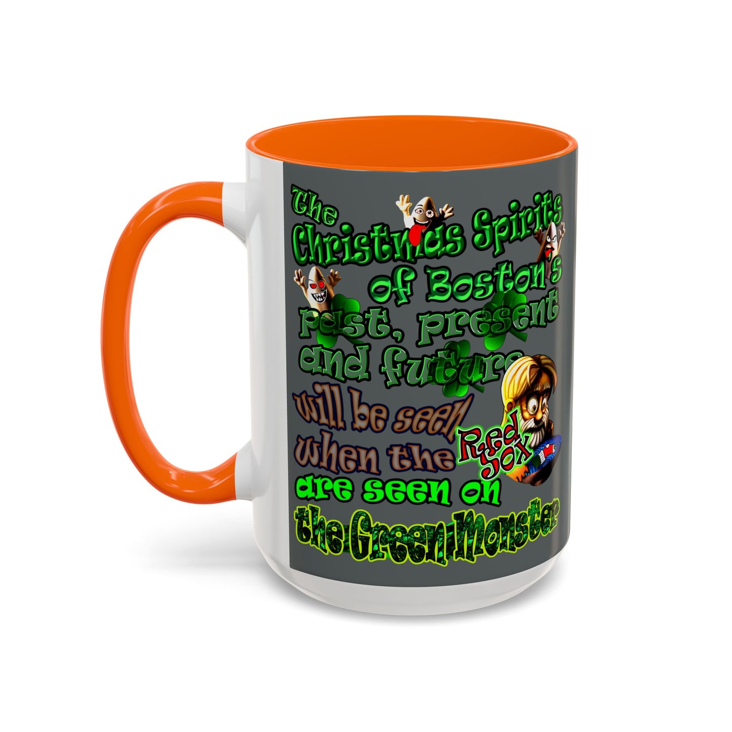 christmas spirits of boston - Accent Mug (dark grey)