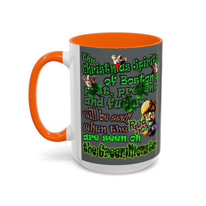 christmas spirits of boston - Accent Mug (dark grey)