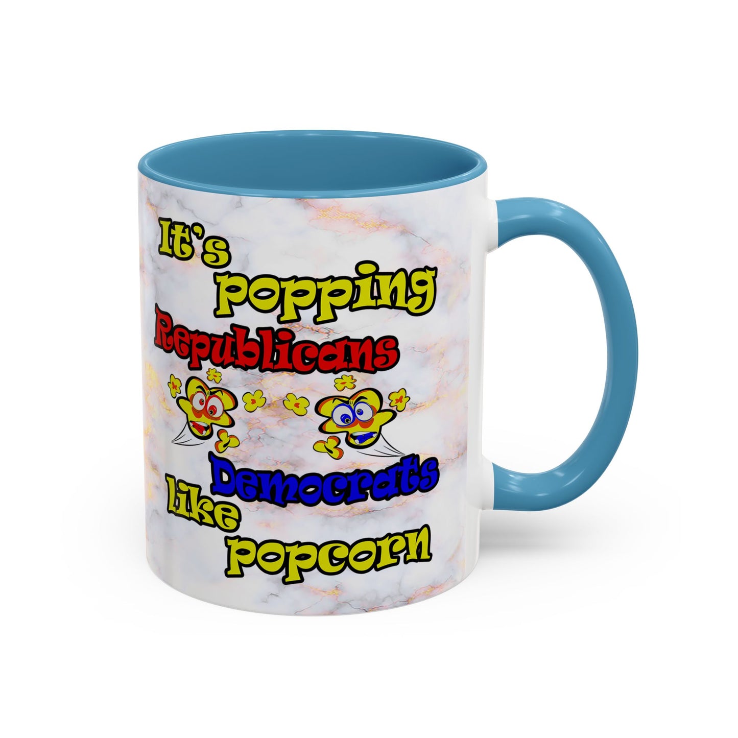 popping like popcorn - Accent Mug (white marble)