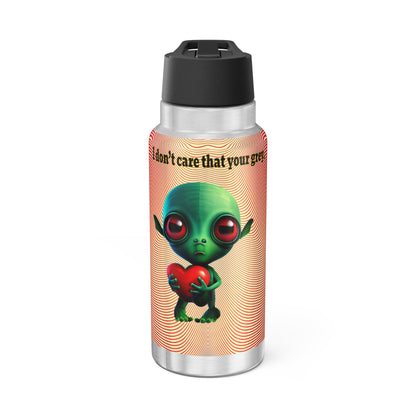 I don't care that your grey - Gator Tumbler, 32oz  (yellow-orange wave)