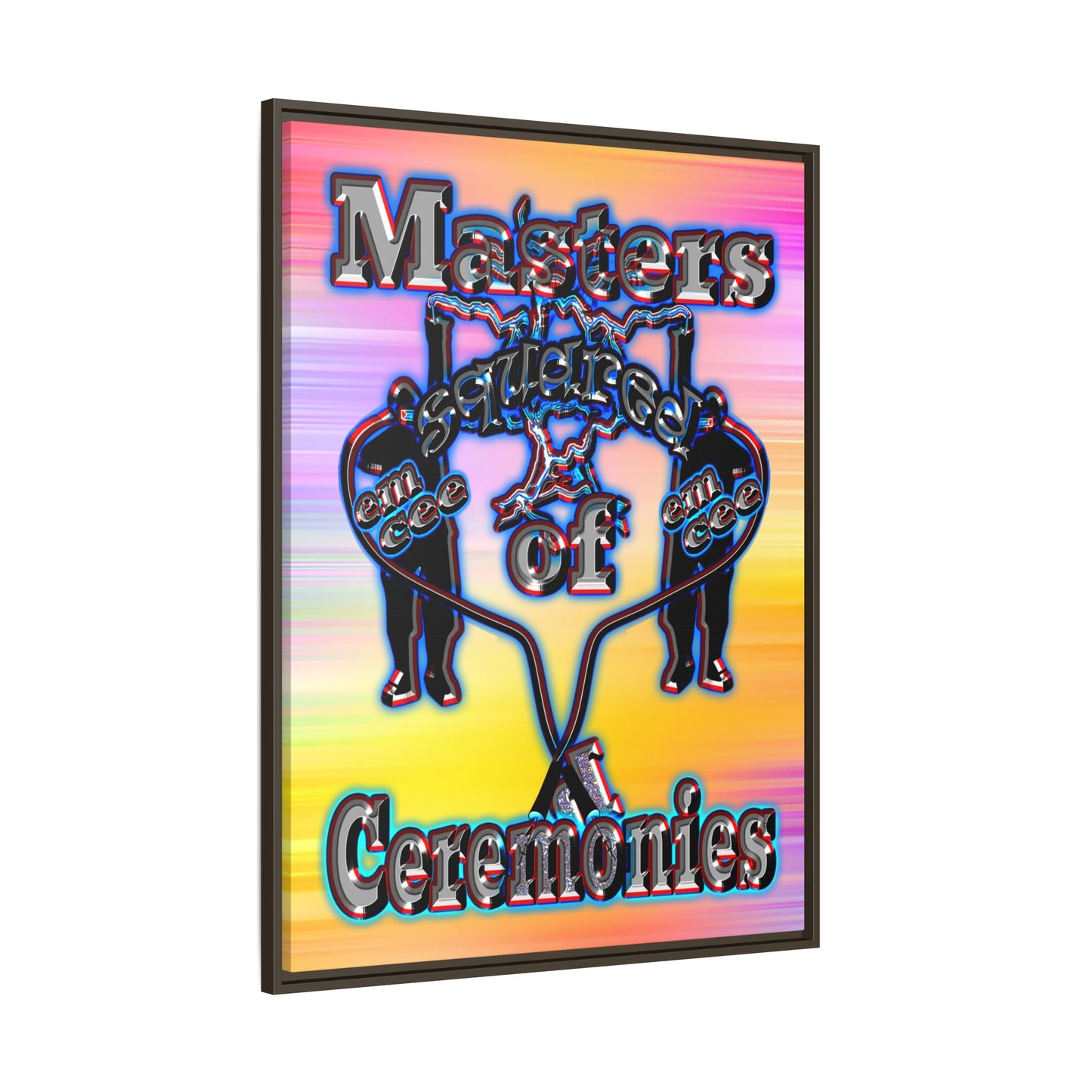 em cee squared - framed canvas art (color blur)