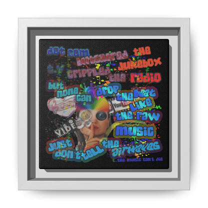 drop the beat - framed canvas art (black)